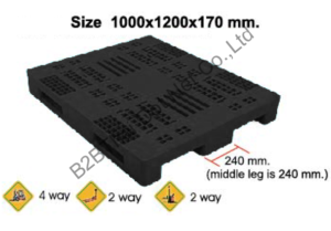 พาเลทพลาสติก 1000 x 1200 x 170 mm