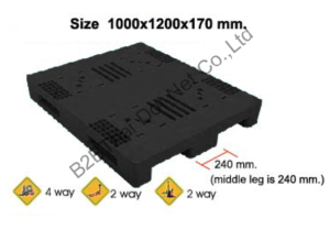 พาเลทพลาสติก 1000 x 1200 x 170 mm