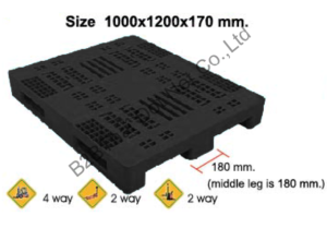 พาเลทพลาสติก 1000 x 1200 x 170 mm
